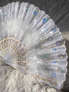 A Folding Fan for Angels, Large 16 inch Spread, Light Weight, Summer READY